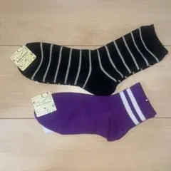 チュチュアンナ　ストライプ　紫パープル　紺 靴下ソックス　tutuanna