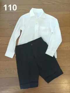 キッズ フォーマル シャツ ハーフパンツ 2点セット 110cm