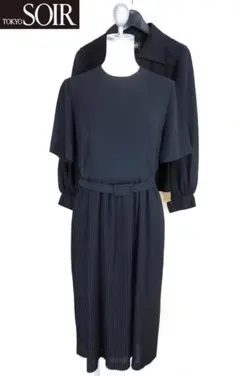 新品同様東京ソワールブラックフォーマル アンサンブルジャケットワンピース11号黒