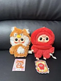 ベビスリーぬいぐるみキャラクターセット（赤・オレンジ） キーホルダー