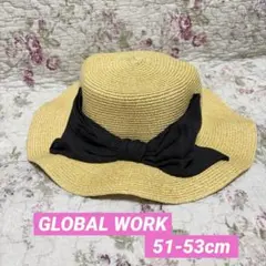 【美品✨】GLOBAL WORK 麦わら帽子 M ベージュ 51-53cmのサムネイル
