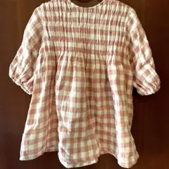 ZARA 半袖チュニック　ワンピース 2-3歳 ピンク系チェック