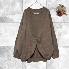アロー　ドルマンスリーブカーディガン　羽織り　ビジューボタン　洗える　フリー