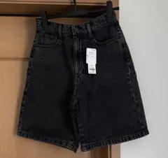 ヴィンテージウォッシュデニムハーフパンツ　ブラックソノタ　Mのサムネイル