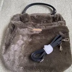 【雑誌付録】ふんわりファーの巾着バッグ