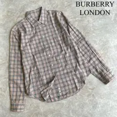 BURBERRY LONDON コットン 胸ポケット ノバチェック 長袖 シャツ
