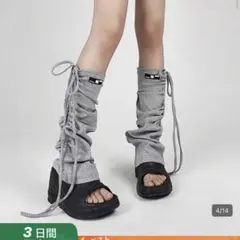 SHEIN シーイン　レッグウォーマー　ライトグレーのサムネイル