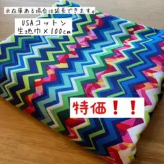 《USAコットン》ギザギザストライプ カラフル ユニーク