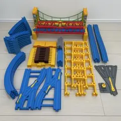 プラレール　レールまとめ売り　2倍　複線ポイント　坂曲線　鉄橋　ぐらぐらつり橋