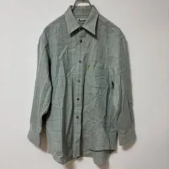 Aquascutum アクアスキュータム　長袖チェック柄シャツ　緑系　LARGEのサムネイル