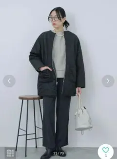 【美品】SM2 blue 2wayキルティングボアコート ブラック フリーサイズ