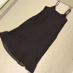 しまむら 星玲奈 キャミソールワンピース キャミワンピ チェック 黒 M