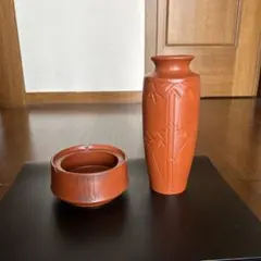 常滑焼 朱泥　花瓶・灰皿のサムネイル