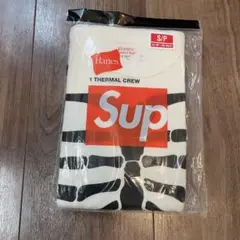Supreme骨サーマルMサイズHanes Bones Thermal Crew