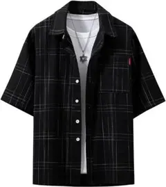 【新品未使用】チェックシャツ メンズ 長袖 カジュアル 大きいサイズ XL