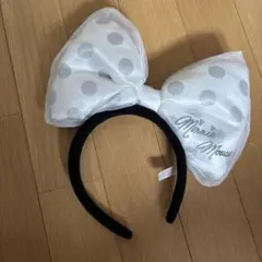 ミニーマウス カチューシャ 白水玉　リボン