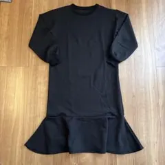 Re:EDIT 黒 マーメイド フレア裾 長袖ワンピース