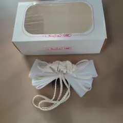 髪の毛飾り　白　和装洋装　かんざし　リボン