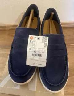 ZARA ネイビー スエード ローファー size21cm