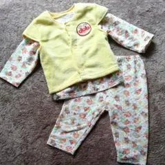 【3点セット】アンパンマン総柄パジャマ♥️90  黄色  バイキンマン  秋冬