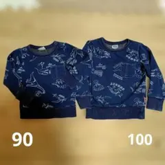 BREEZE 恐竜柄トレーナー 2枚セット 90cm 100cm