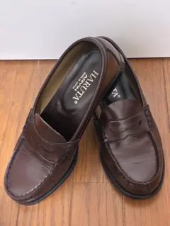 HARUTA ブラウン レザー ローファー