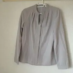 RUIRUE BOUTIQUE グレー スタンドカラー 長袖シャツ