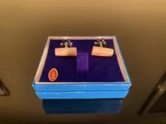 本珊瑚　ピンク カフリンクス ヴィンテージ
