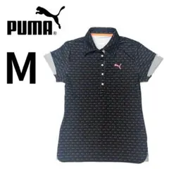 ​【美品】PUMA GOLF プーマ 半袖ポロシャツ ドット柄 ブラック Mのサムネイル