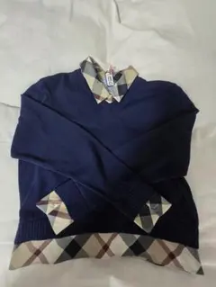 BURBERRY BLUE LABEL 長袖ニット チェック切替のサムネイル