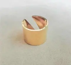 シンプル ゴールドカラーステンレス*スリットリング