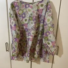 花柄長袖ブラウス　手作り　ハンドメイド　オリジナル　シャツ　ブラウスのサムネイル