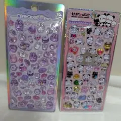 もちもちぱんだ　ジュエルプチドロップ　ストーンつき　シール　ぷっくり3Dシール