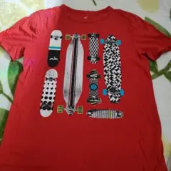 GAP KIDS 赤 スケートボード Tシャツ　140