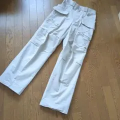 メンズ カーゴパンツ アイボリー ワークパンツ　tete hommeのサムネイル