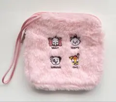 ディズニー ファーポーチ ピンク 韓国 ダンボ マリー バンビ パッチ