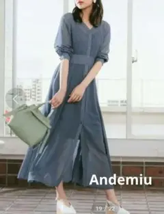 Andemiu ドットワンピース ロングワンピースのサムネイル