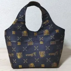 H―24　金虎・タイガー　ハンドメイド　トートバッグ　ダークグレー