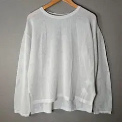 【GLOBAL WORK】(L)ラメメッシュ編みシアーニット春夏 オーバーサイズ