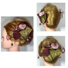 和装髪飾り　Y85 ピアス 着物　成人式　振袖　祭り　浴衣　卒業式　和風髪飾り