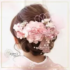 桜ピンク〜和装髪飾り〜結婚式　成人式　卒業式　振袖　袴　ヘッドドレス　ヘアピン