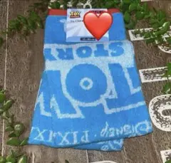 トイストーリーフェイスタオル　ブルー　くも　タオル　ピクサー