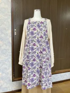 花柄エプロン フリーサイズ