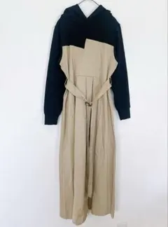 【美品】スコットクラブ　パーカーワンピース　ベージュ　黒　ヤマダヤ