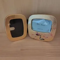 ミタニ　山中漆器　2面フォトフレーム　おしどり柄のサムネイル