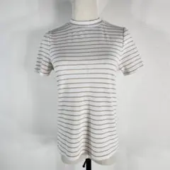 良品【earth music & ecology】ストライプTシャツ ベージュM