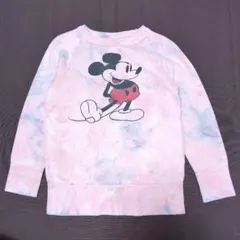 110★デニムダンガリー★ミッキープリント！ミックスカラートレーナー★