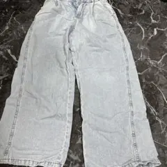 GU ライトブルーデニムワイドパンツ