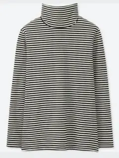 ユニクロ　ヒートテックエクストラウォームタートルネックT　ボーダー