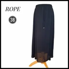 ROPE プリーツロングスカート ブラック 38 上品 きれいめ　定番